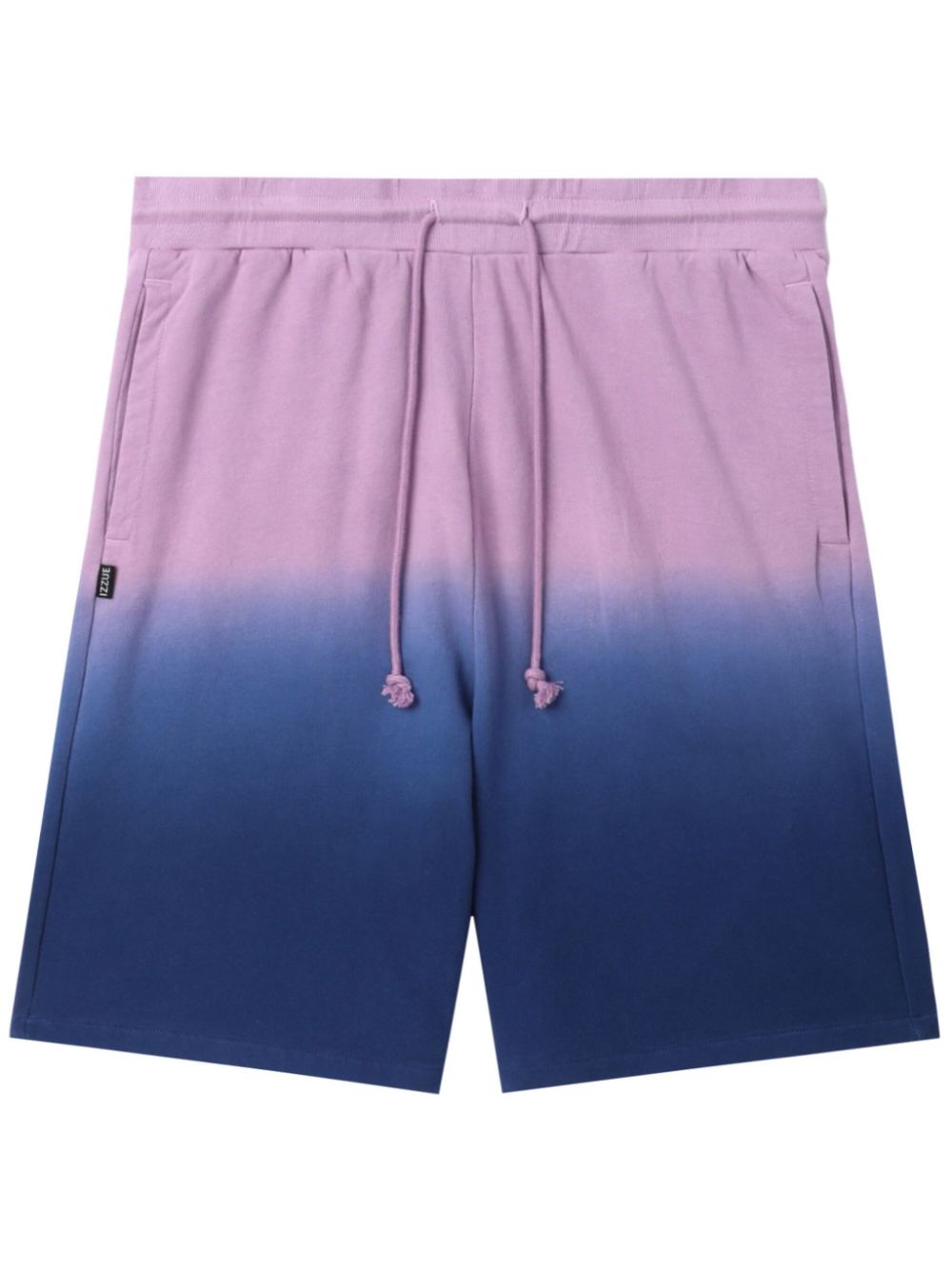Gradient-effect cotton track shorts - Blue