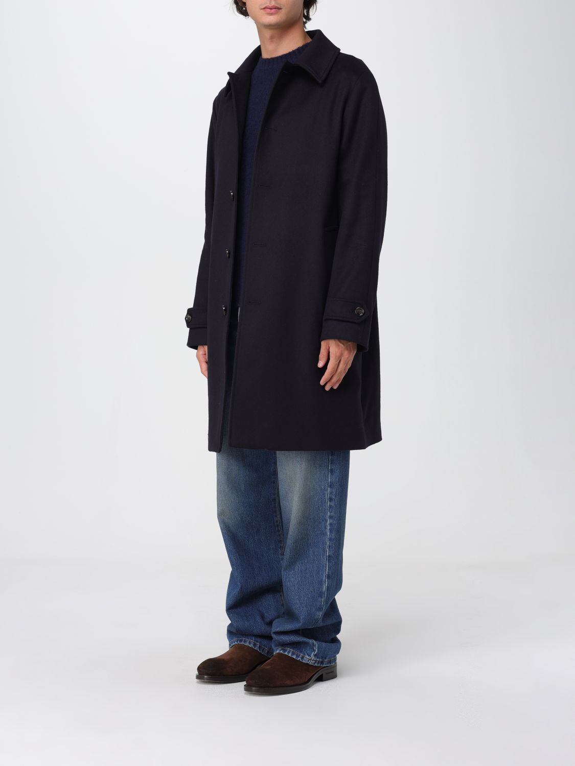 Coat Men color Blue