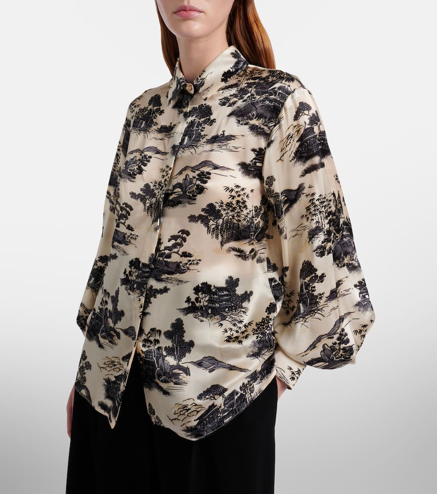 Vetro printed silk satin shirt