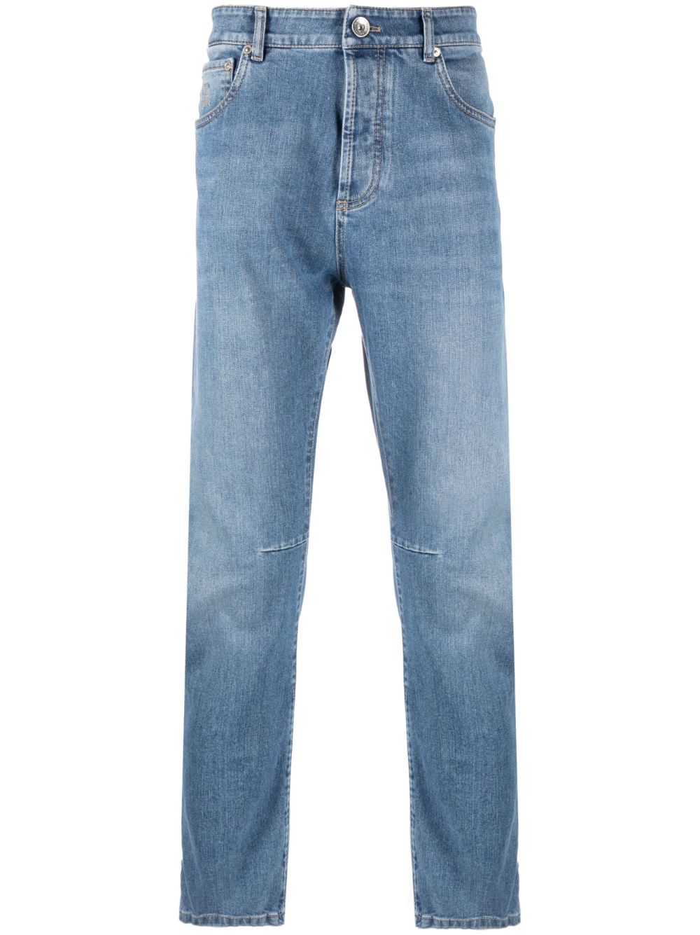 Low-rise tapered-leg jeans - Blue