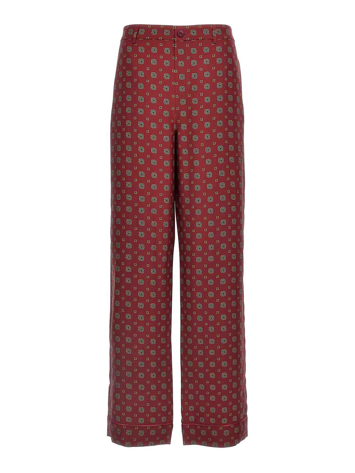 Silk Pants With Graphic Pattern