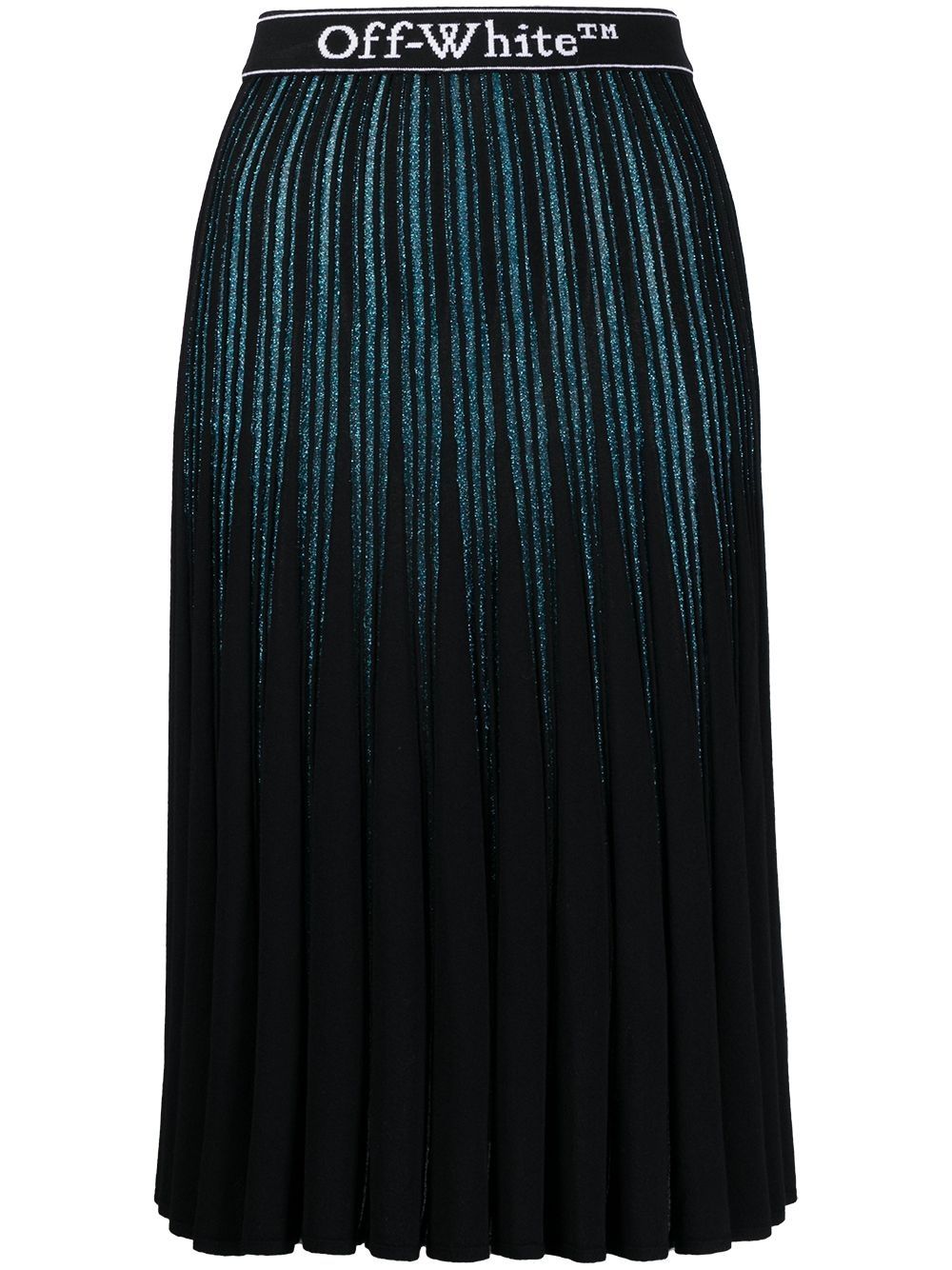 Glitter-stripe pleated skirt - 4501 BLUE WHITE