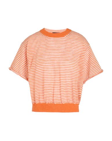 Roberto Collina Woman Sweater Orange Size L Linen, Polyester