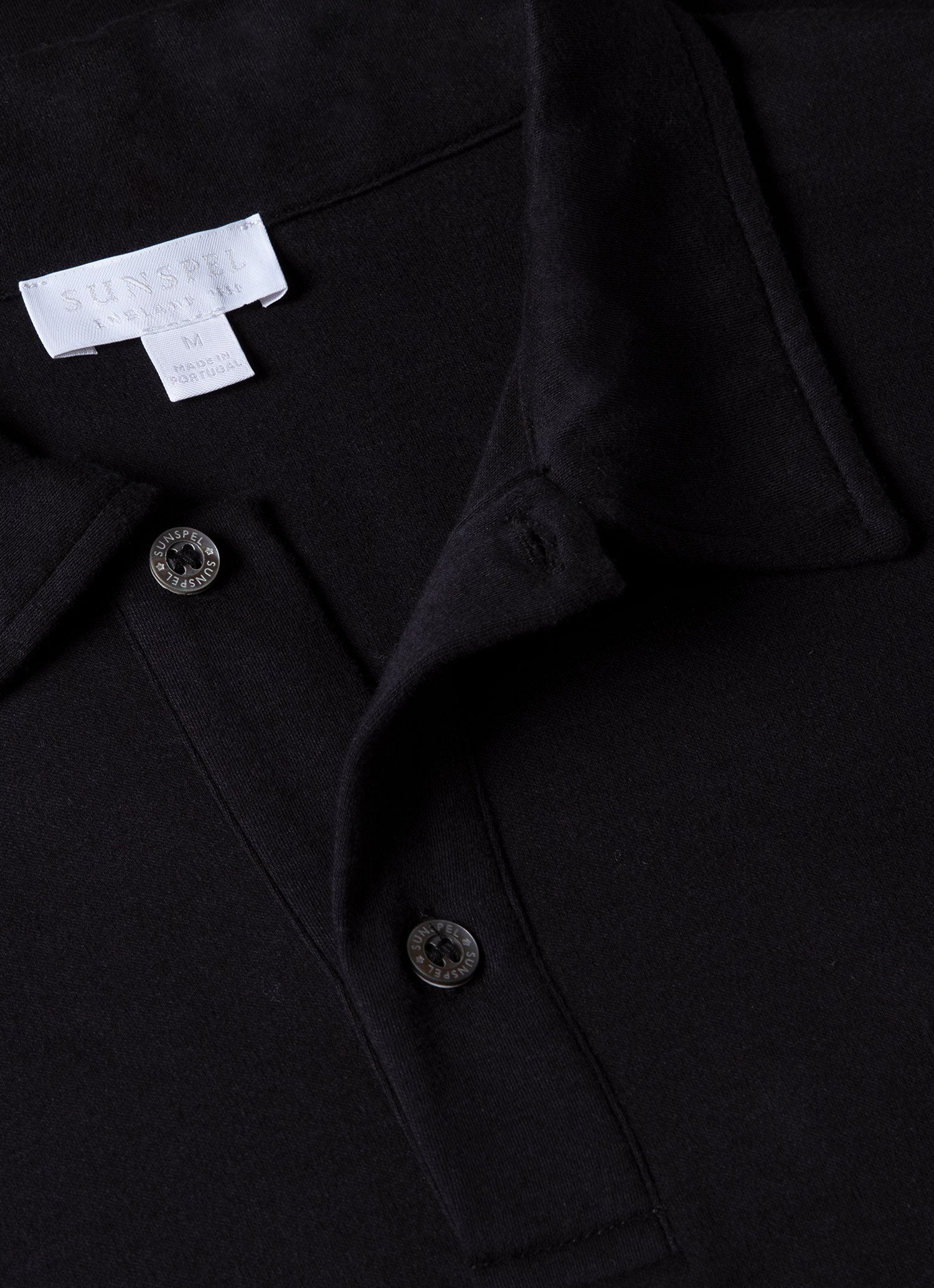 Men's Sea Island Cotton Riviera Polo Shirt in Black 100% Sea Island Cotton The Rarest Cotton in the World Regular Fit Extramely Soft and Breathable
