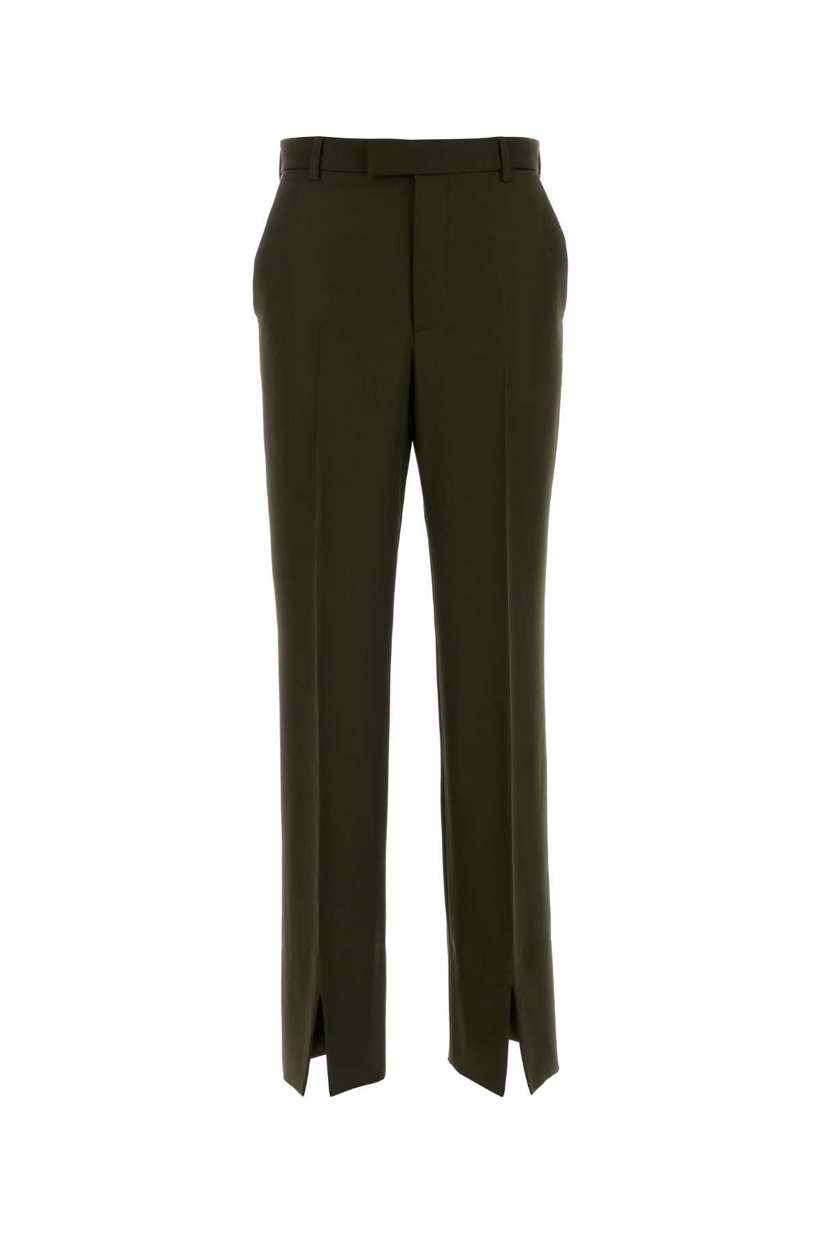 Wool Blend Trousers — Green