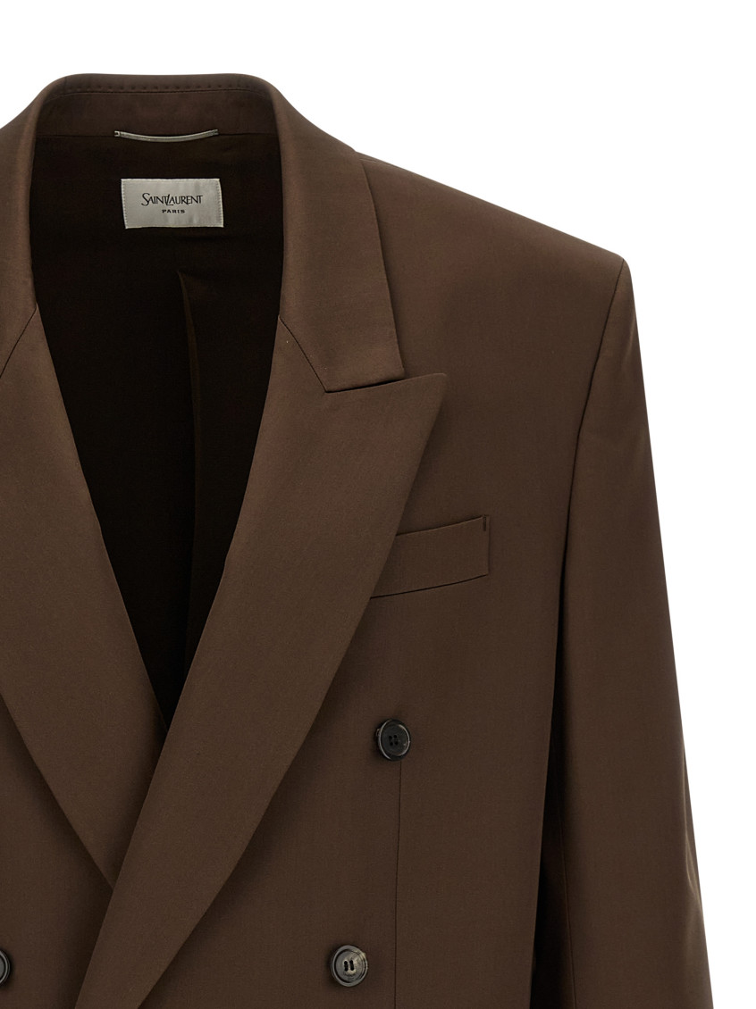 Saint Laurent - double breasted silk tailored jacket