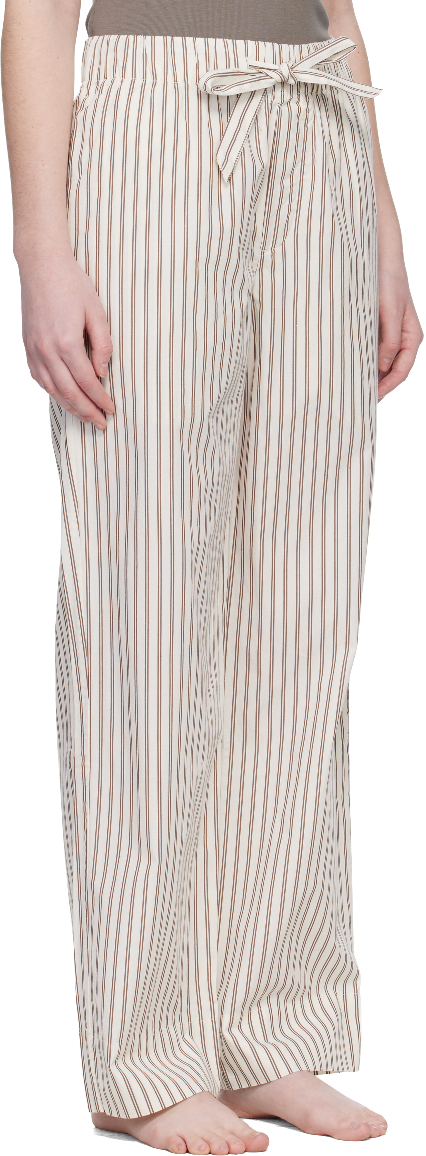 Off-White & Brown Poplin Pyjama Pants