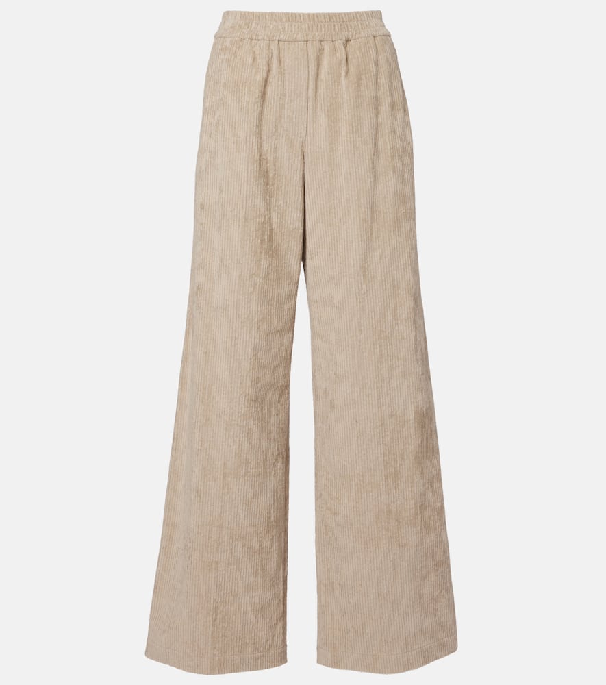 High-rise cotton corduroy wide-leg pants