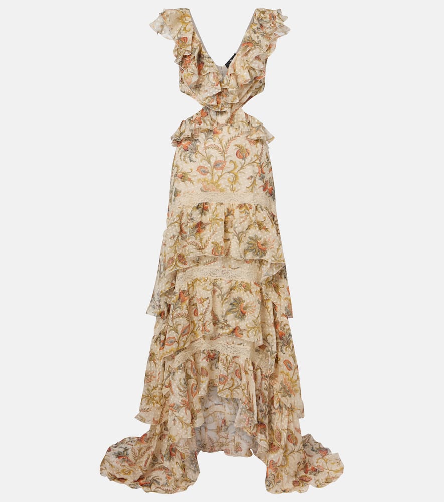 Printed silk-blend maxi dress