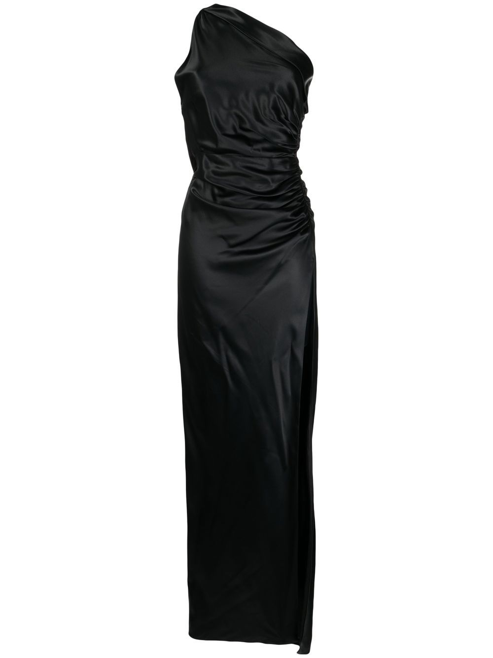 One-shoulder silk gown - Red