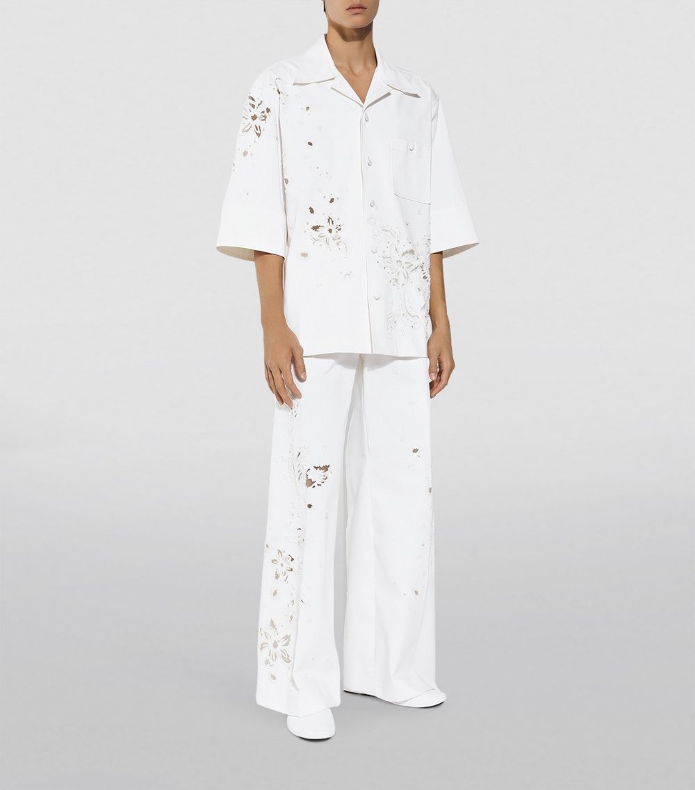 Floral-Embroidered Shirt