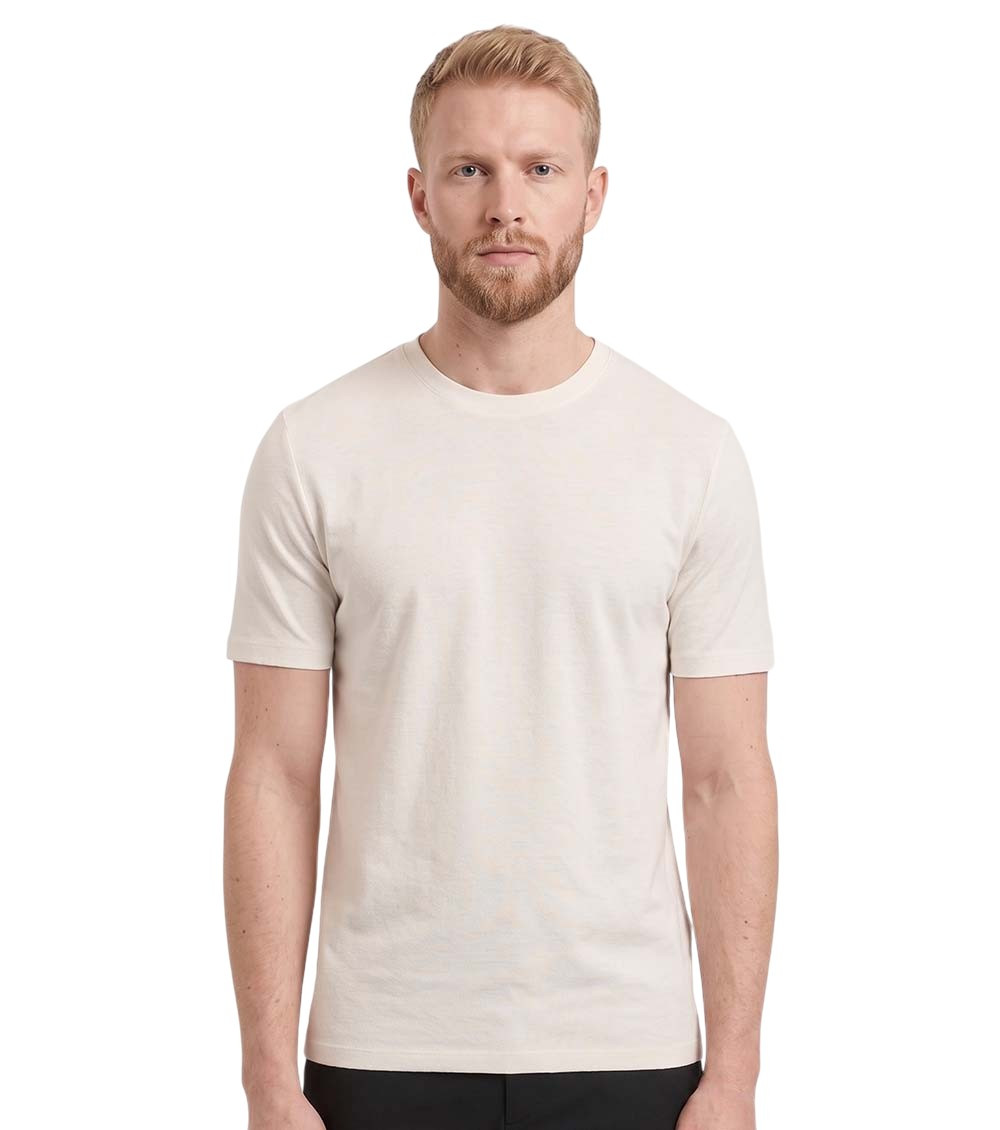Off White Solid T-Shirts