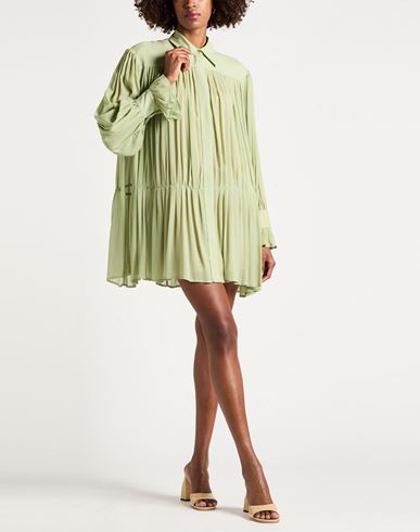 Woman Mini dress Sage green Size 6 Acetate, Silk