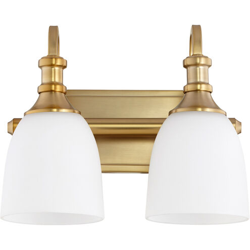 Quorum Richmond 2-Light Bathroom Vanity Light in Aged Bra