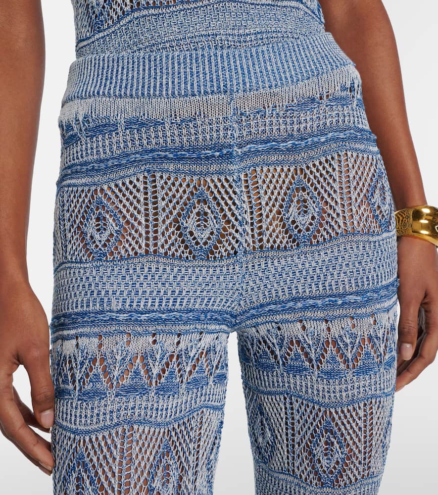 Crochet cotton flared pants