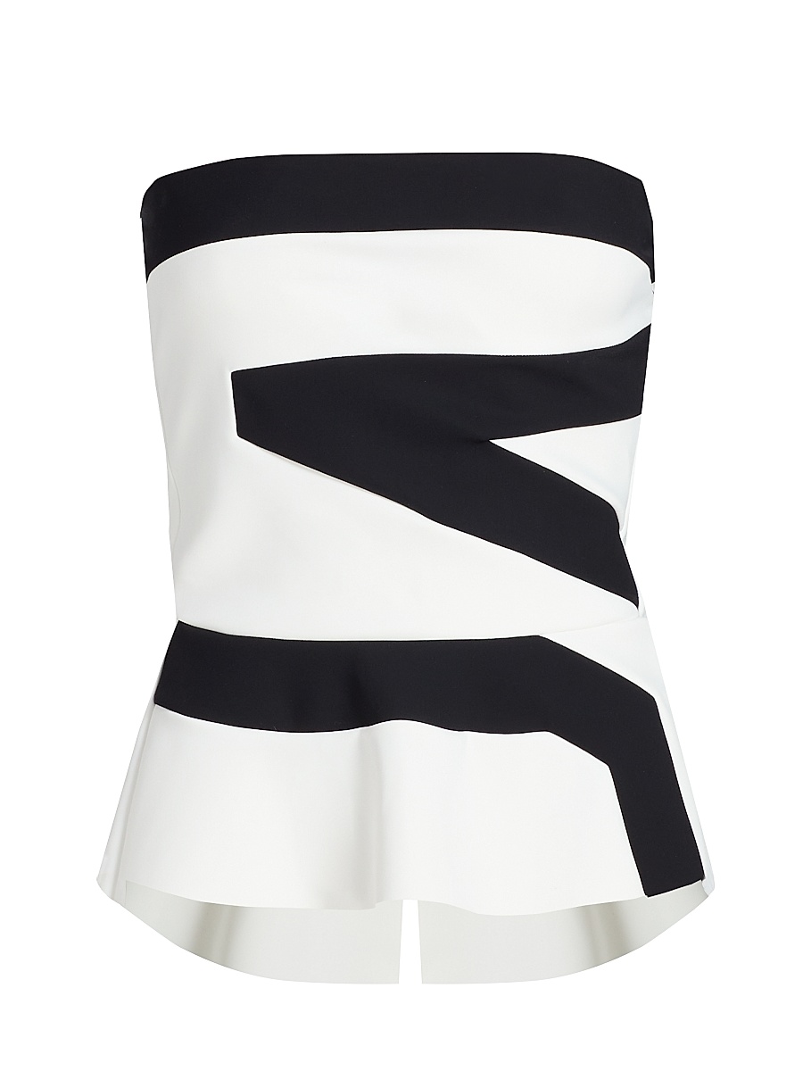 Women's Gabry Striped Strapless Top - Bianco Nero