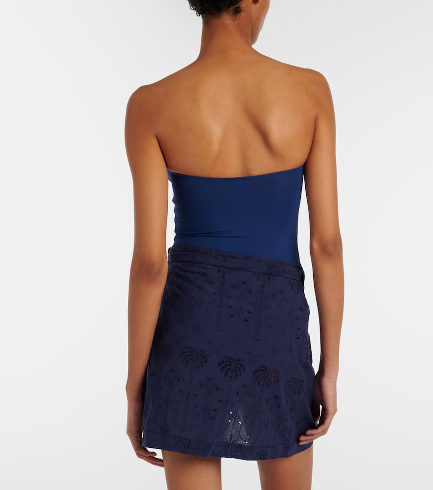 Embroidered cotton beach cover-up