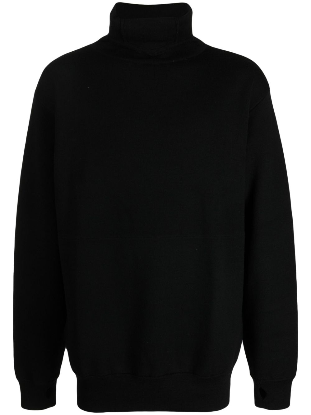 Roll-neck merino wool jumper - Black