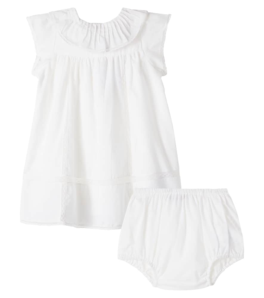 Baby Lenou lace-trimmed cotton dress