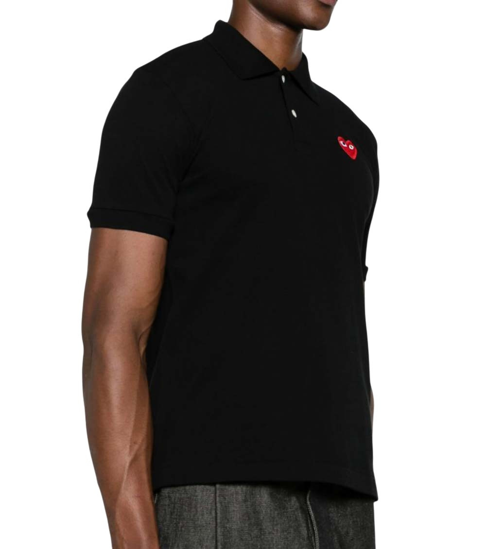 Black Logo Shirt Collar Polo
