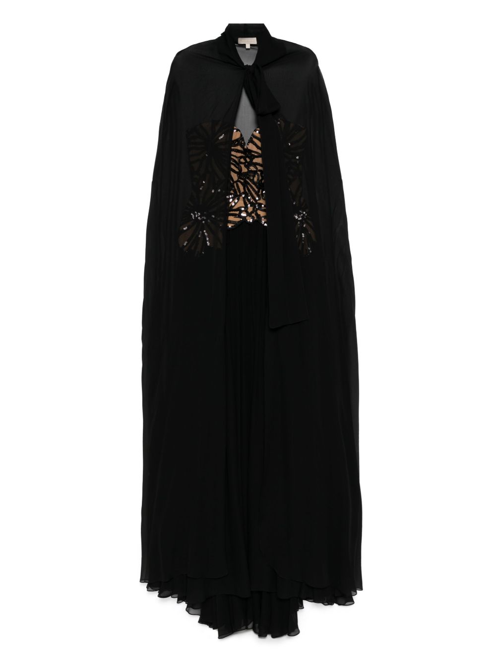 Embroidered-sequin dress - Black