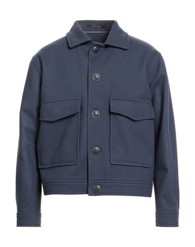Man Jacket Slate blue Size 38 Virgin Wool, Polyamide, Cashmere
