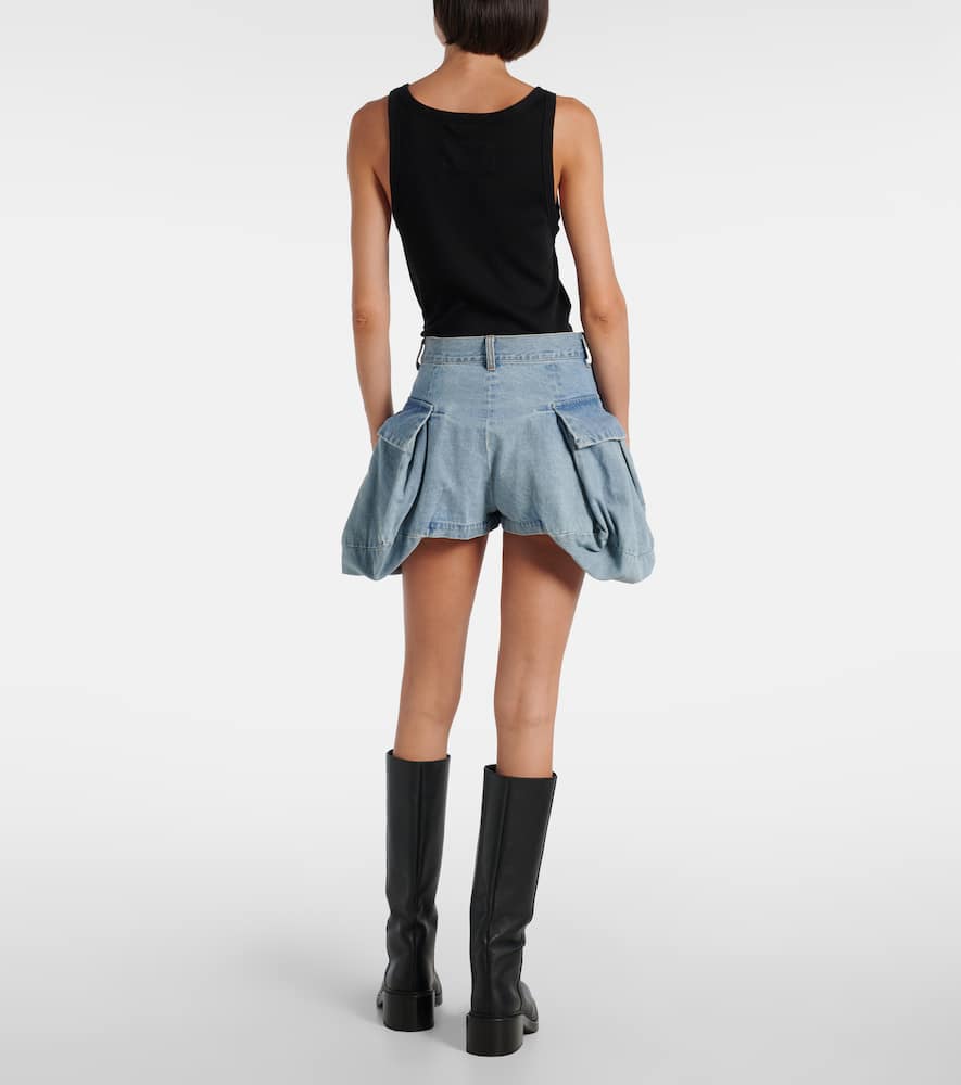 Cargo denim shorts
