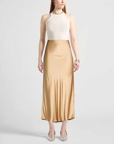 Woman Midi skirt Beige Size 10 Viscose
