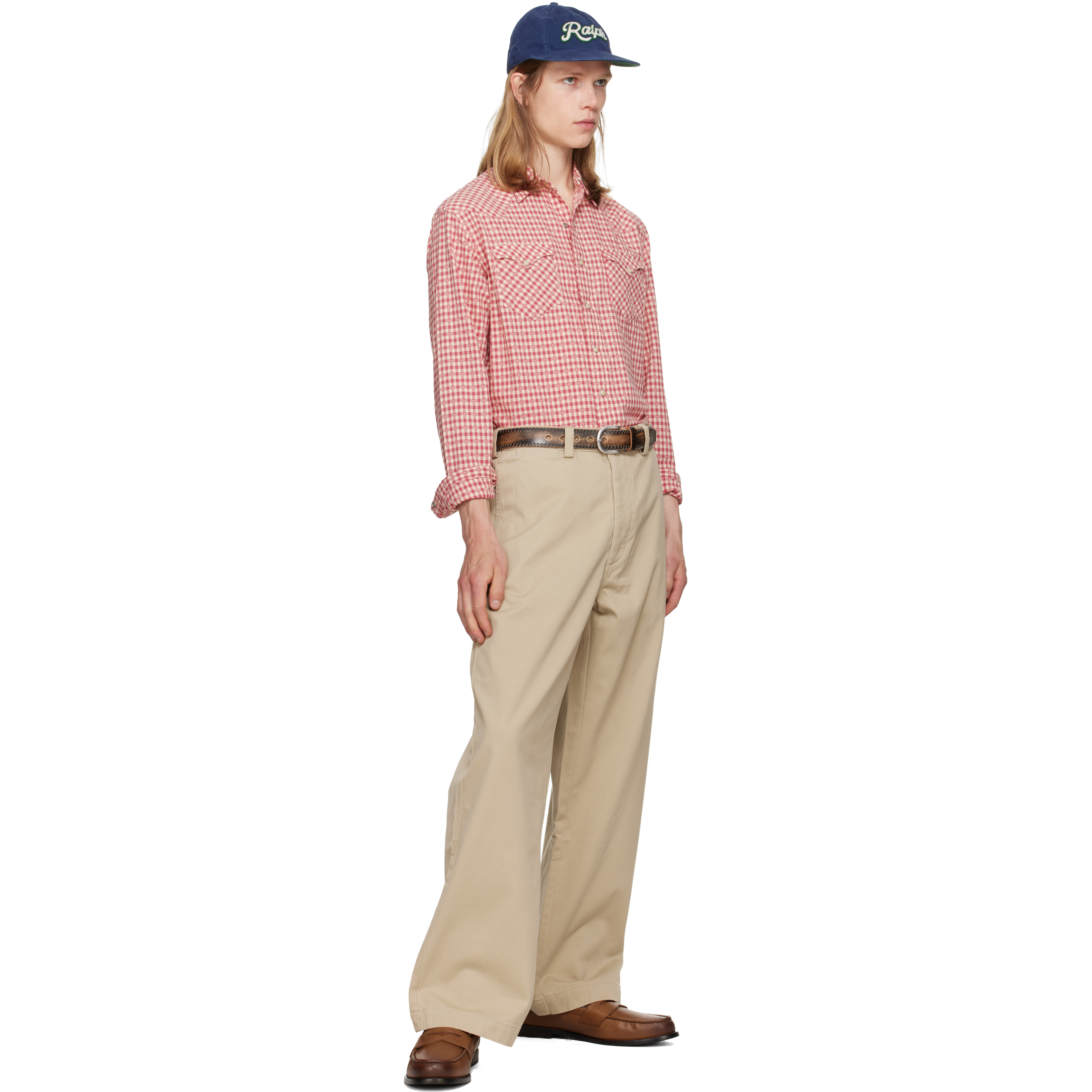 Red & White Classic Fit Checked Western Shirt