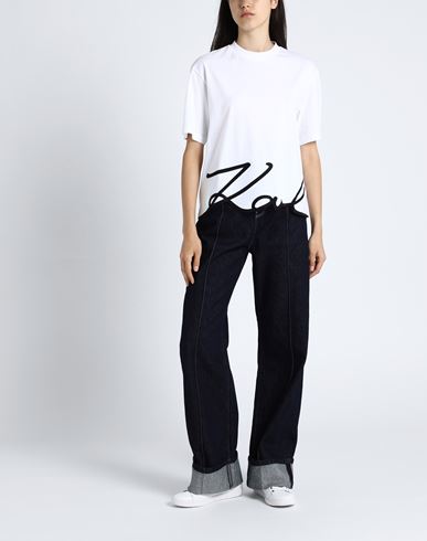 Karl Signature Hem T-shirt Woman T-shirt White