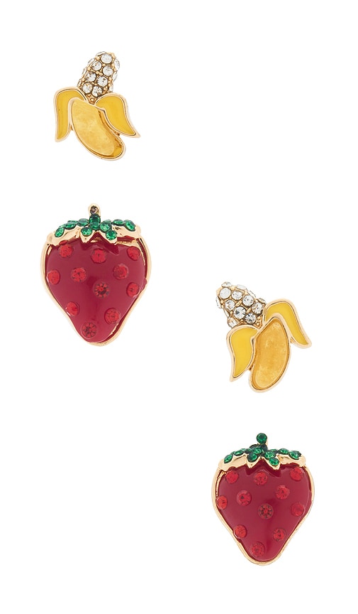BaubleBar OHRRING-SET STRAWBERRIES & BANANAS in Red