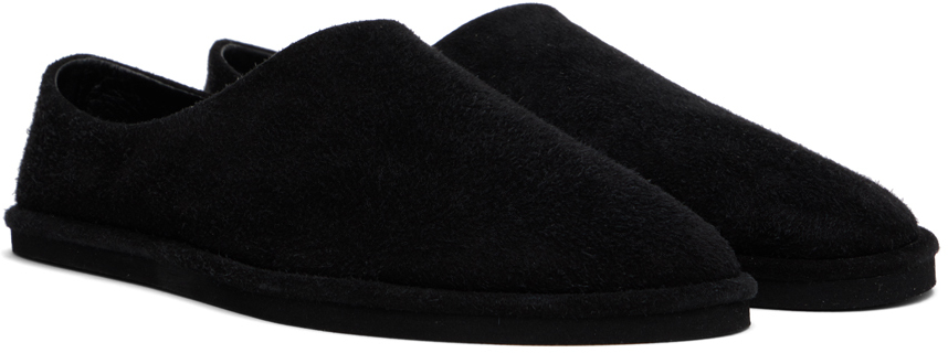 AURALEE Black Suede Slippers