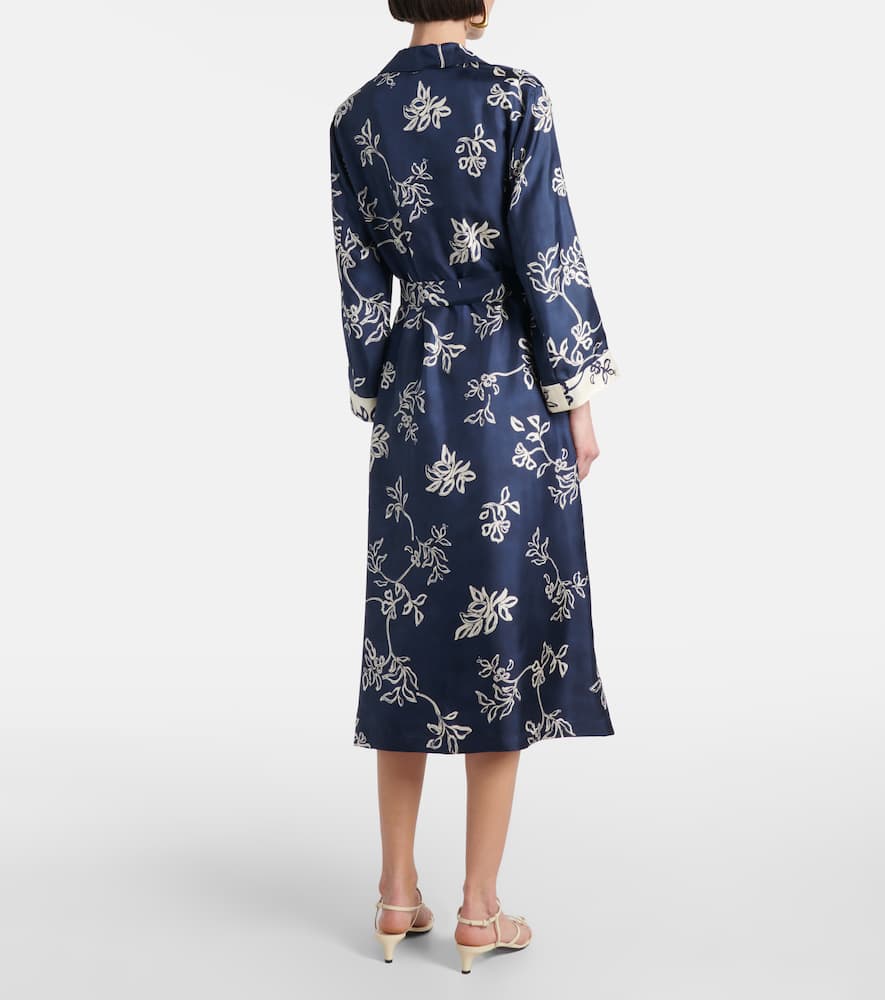 Timeo printed twill wrap dress