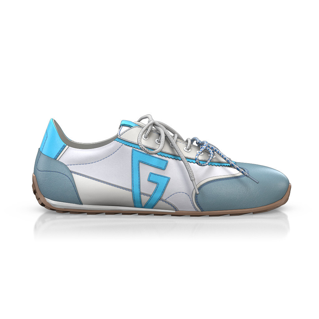 Baskets rétro running Femme Faites main en Italie en Cuir Blanc - Sur Mesure, Petit - GIROTTI