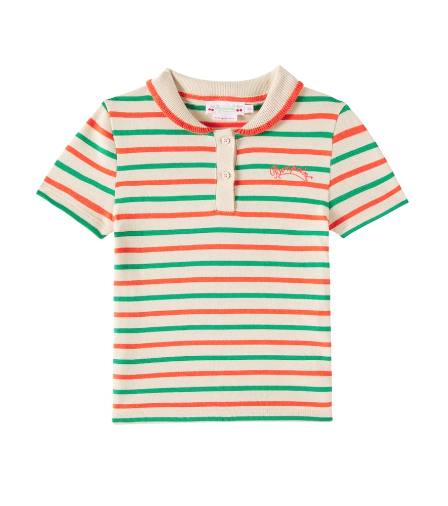 Bonpoint Edelyne striped knitted cotton polo shirt