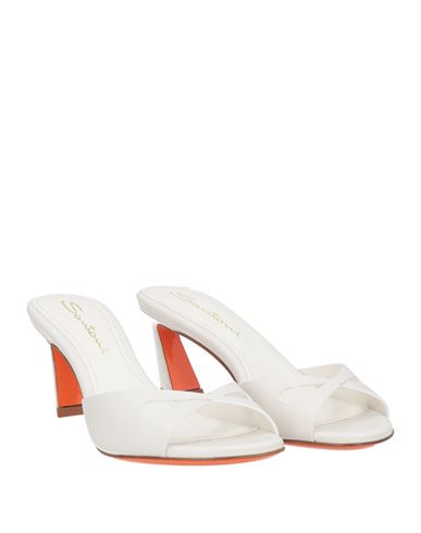 Santoni Woman Sandals White Size 10 Leather