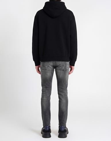 Man Sweatshirt Black Size L Cotton, Elastane