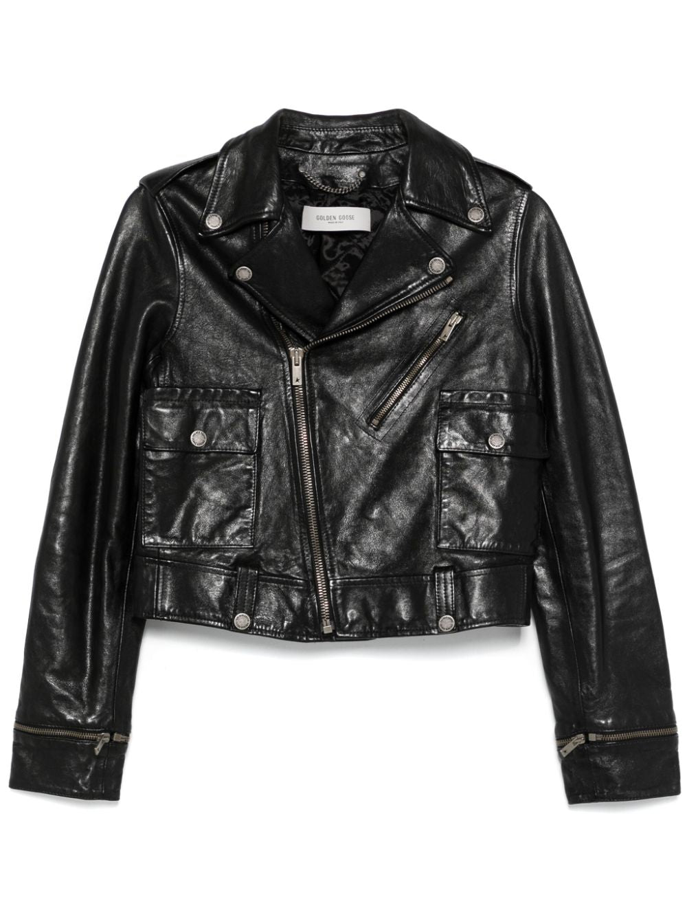 Shiny Leather Jacket — Black