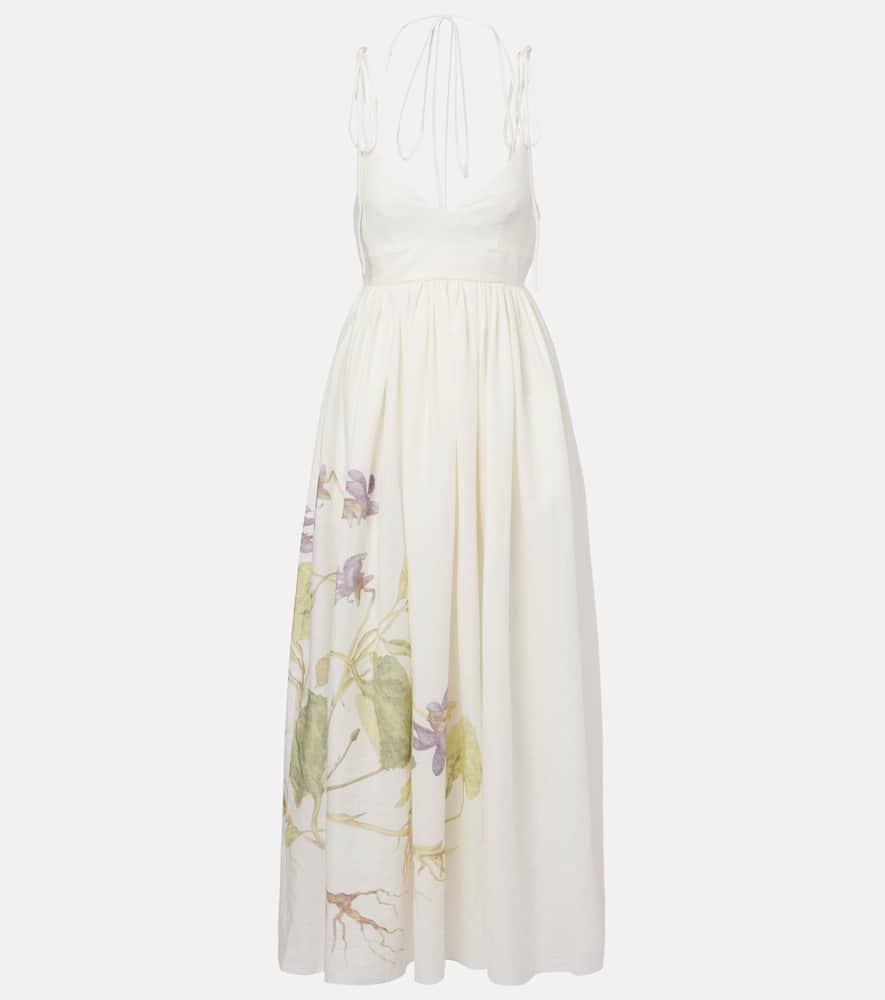 Floral linen maxi dress