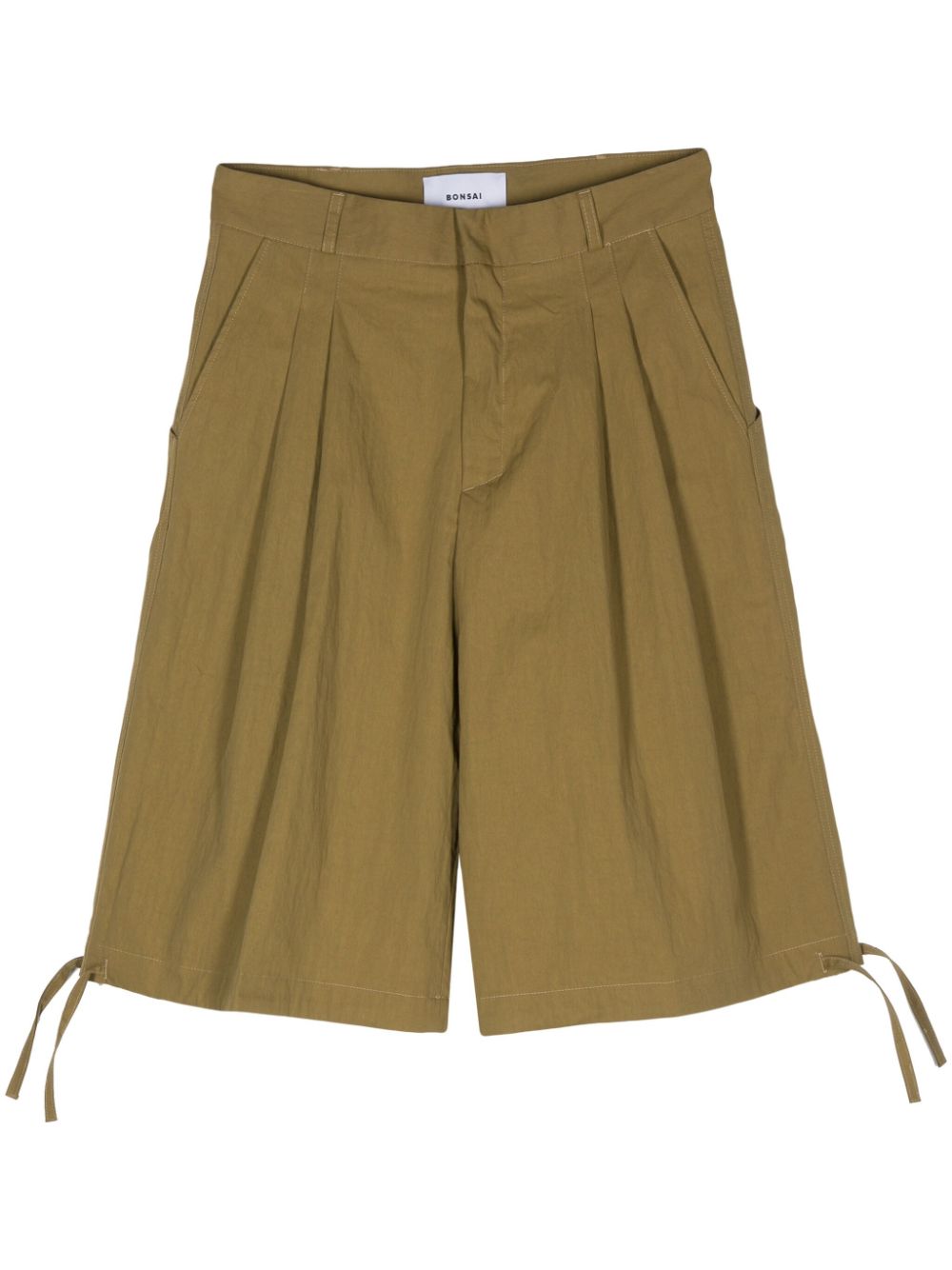 Pleated long shorts - Green