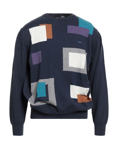 Man Sweater Navy Size 3XL Cotton, Wool