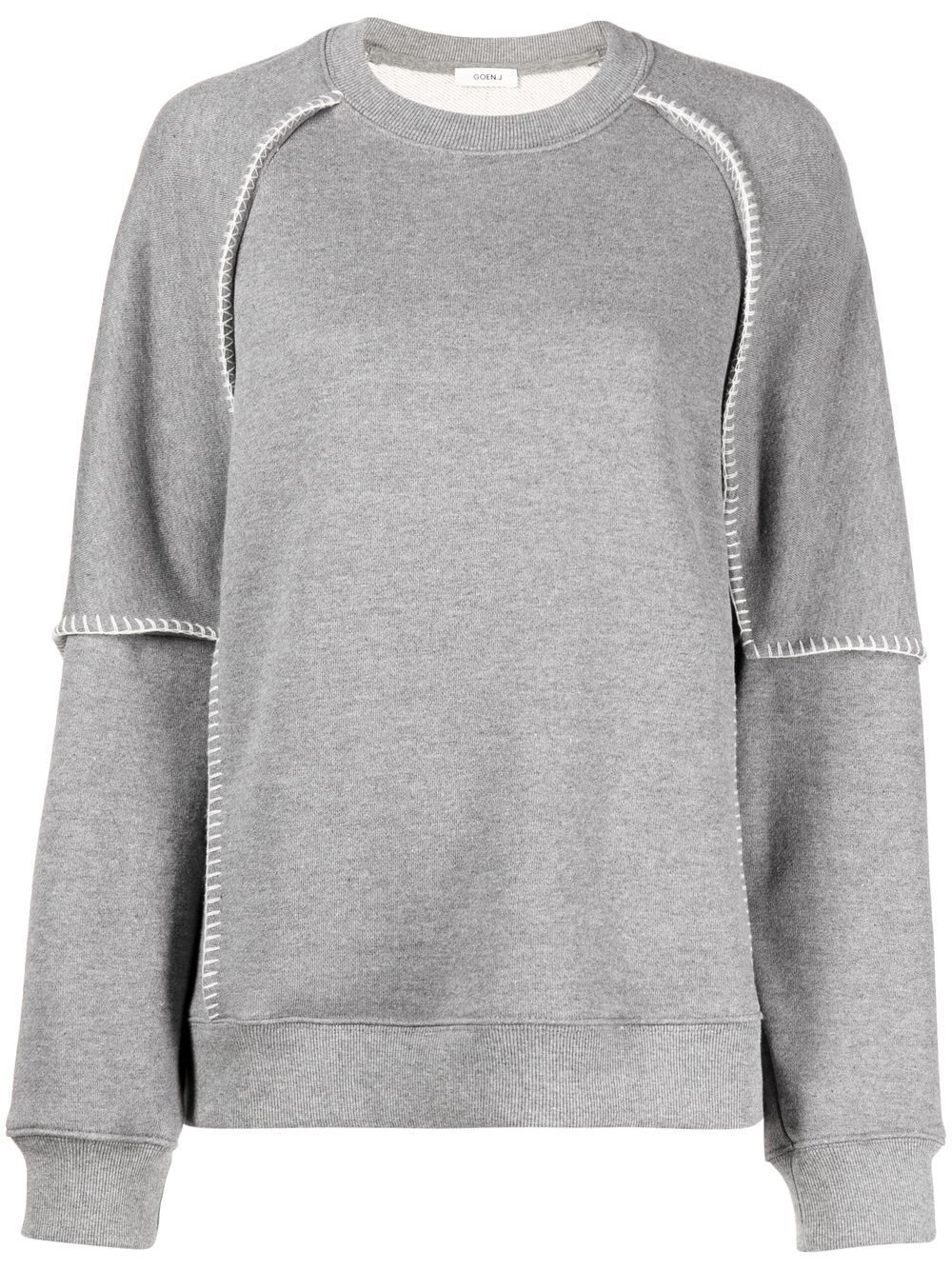 Whipstitch layered sweatshirt - Black