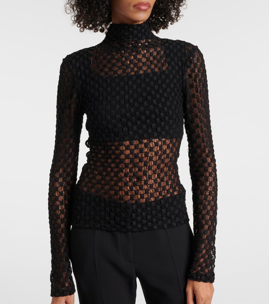 Róhe Cotton-blend lace turtleneck top