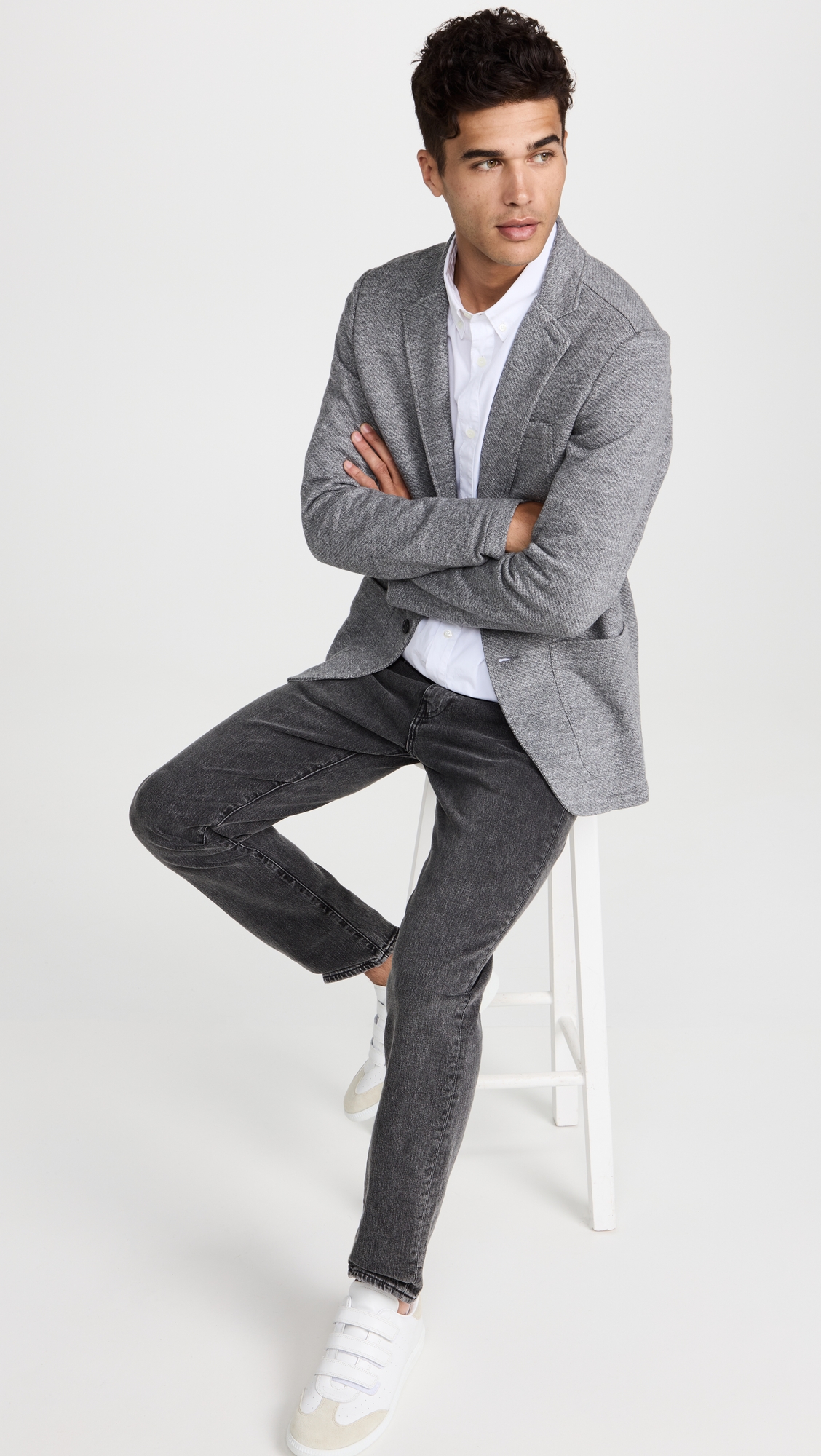 Inlet Knit Blazer Medium Grey Melange