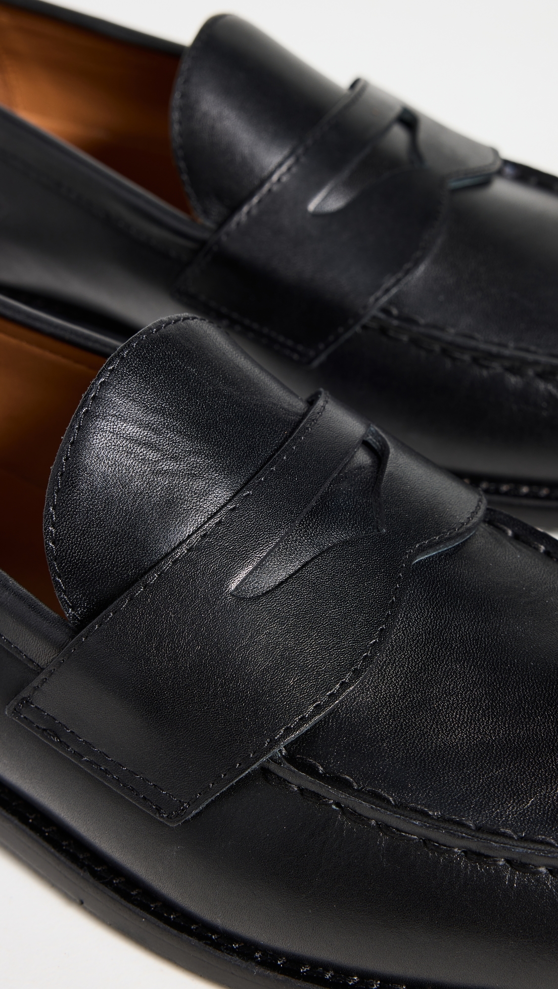 Alston Leather Penny Loafers Black