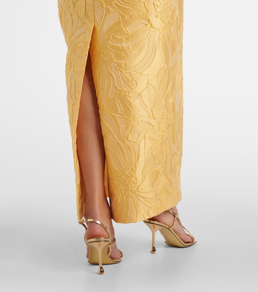 Floral jacquard cocktail dress