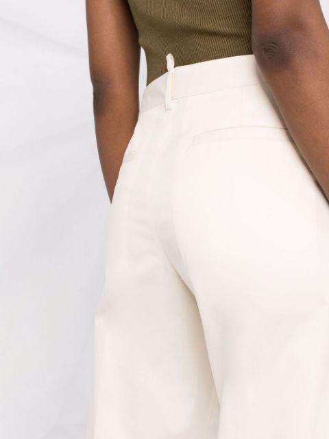 Straight-leg mid-rise trousers