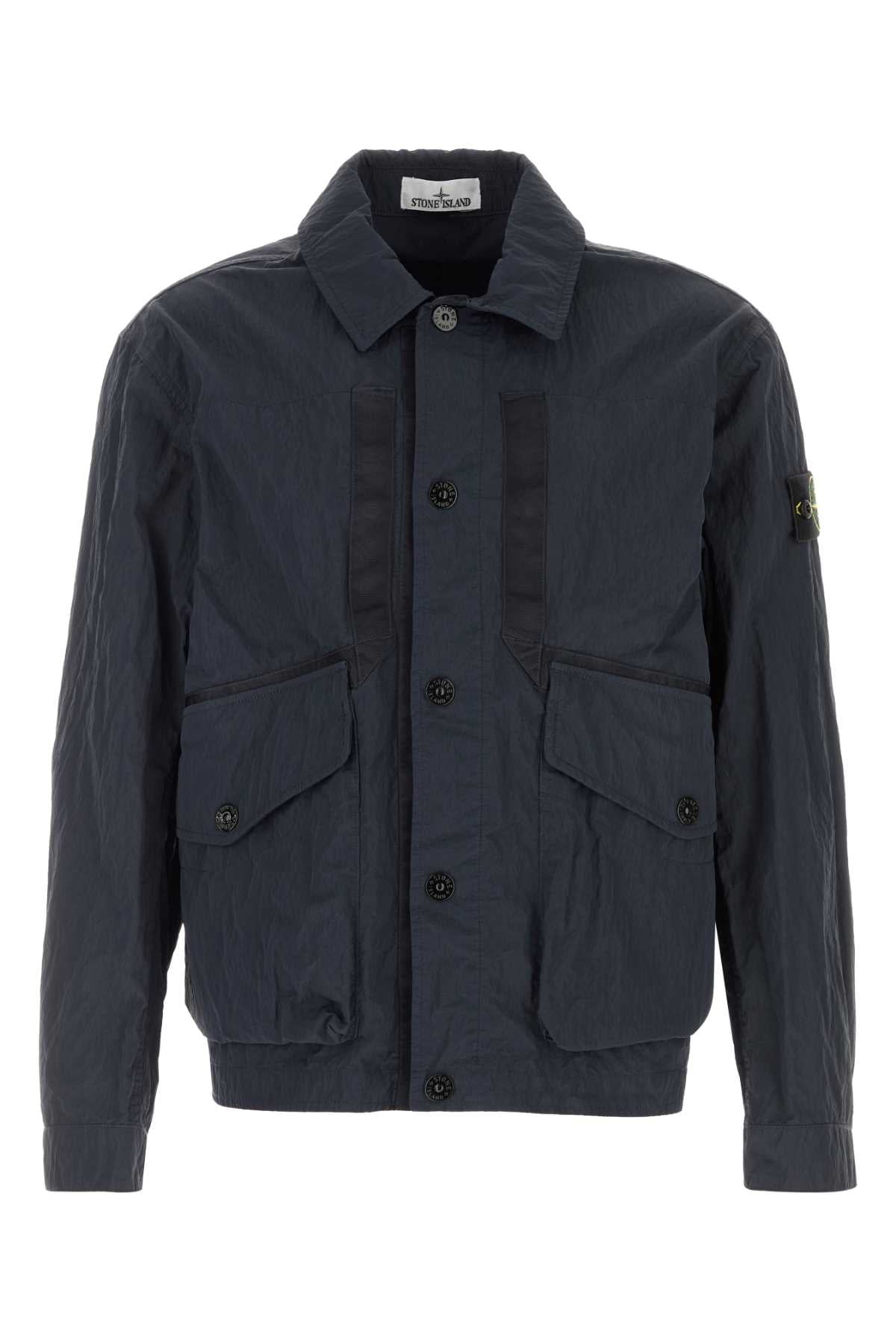Nylon Overshirt Jacket — Blue