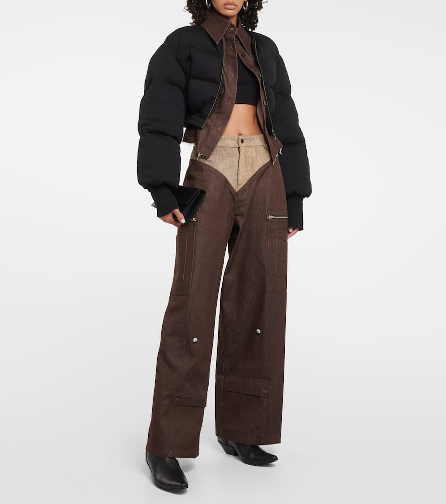 Didu High-rise wide-leg cotton cargo pants