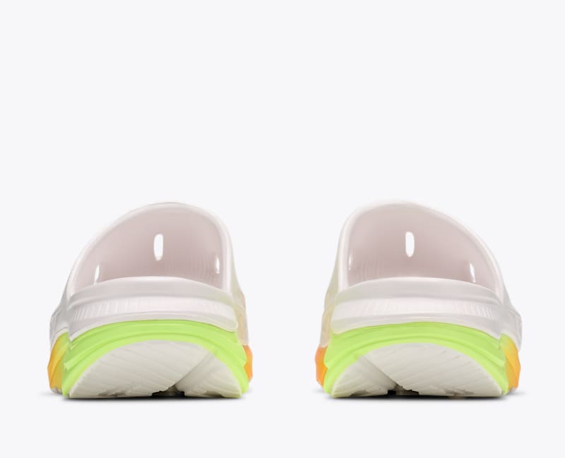 HOKA ORA Recovery Slide 3 Shoes in White/Neon Yuzu